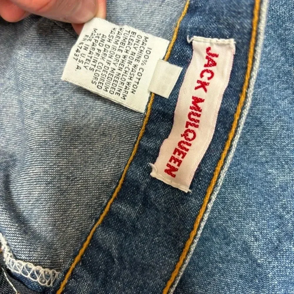 Y2K 90s vintage Denim 100% Cotton Midi length Jean blue skirt size 14 casual